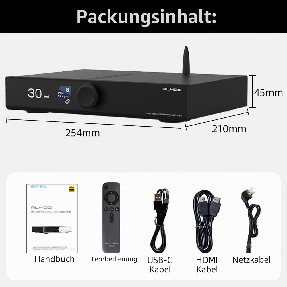 SMSL AL400 DAC Foto-Verstärker, Leistungsverstärker, CA43131 Dekodierungschip, 4-stufiger Tiefpass/5