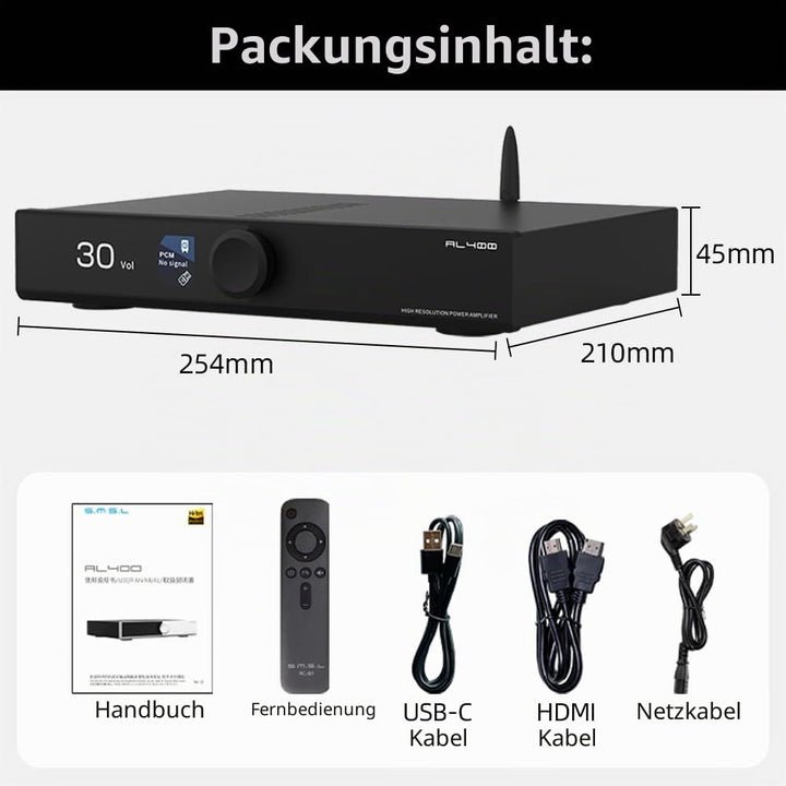 SMSL AL400 DAC Foto-Verstärker, Leistungsverstärker, CA43131 Dekodierungschip, 4-stufiger Tiefpass/5