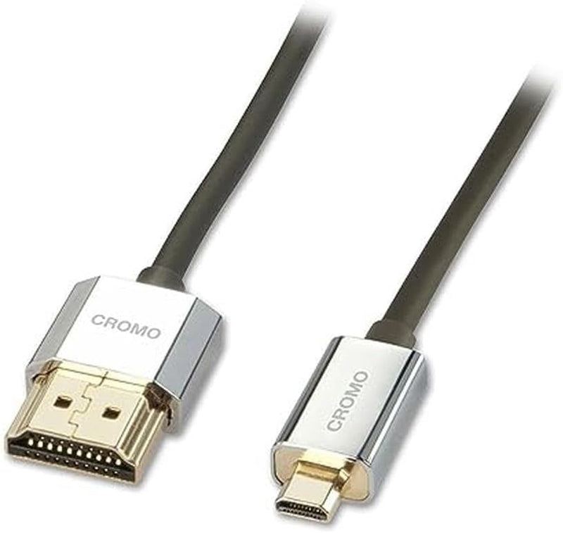 LINDY 41682 - HDMI-Kabel auf Typ Mini-HDMI A/D 4.5 Meter CROMO Slimline High Speed, 4K@60Hz HDMI 2.0