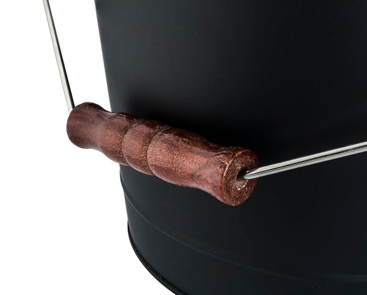 Supremery Ascheeimer mit Deckel und Schaufel, Stahl, Kohleeimer Aschetonne mit Henkel, 19 L, Aschesc