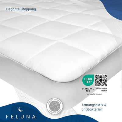 Feluna Mikrofaser Matratzen-Topper gepolsterter Matratzen-Auflage - Matratzenschoner Unterbett Micro
