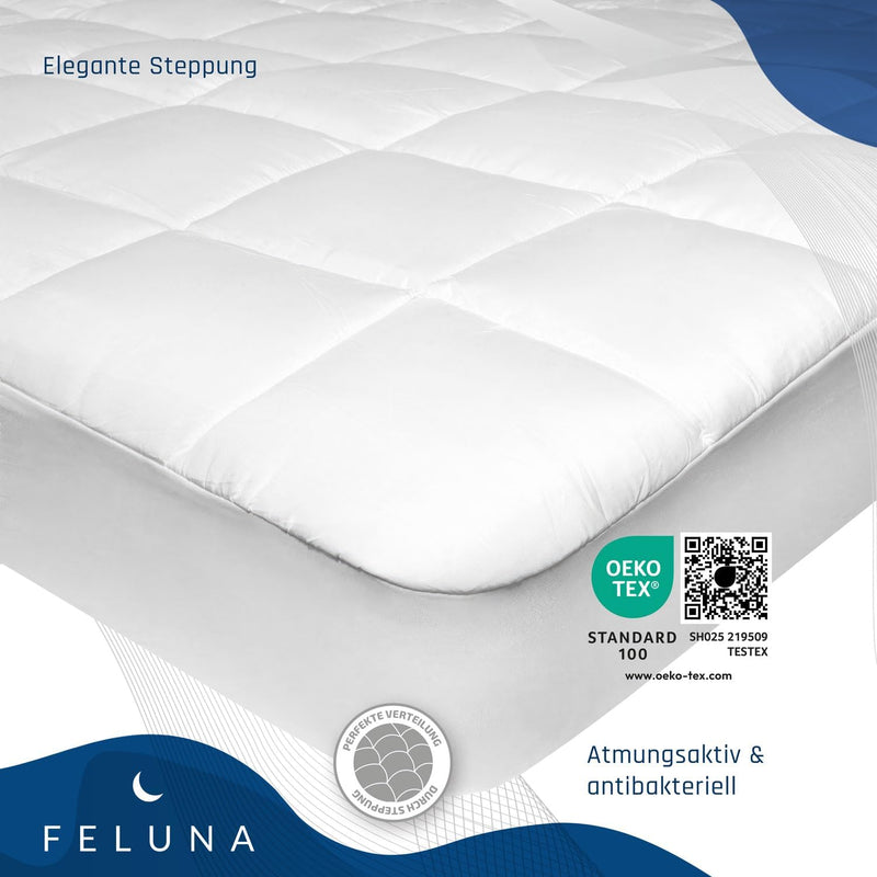 Feluna Mikrofaser Matratzen-Topper gepolsterter Matratzen-Auflage - Matratzenschoner Unterbett Micro