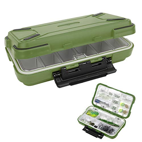 Wasserdichter Organizer für Angelgeräte mit Doppelseitigen Fächern für Köder, Haken und Zubehör. Dic