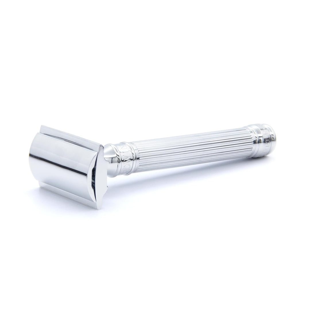 Edwin Jagger Chrome Lined Double Edge Razor - Long Handle by Edwin Jagger
