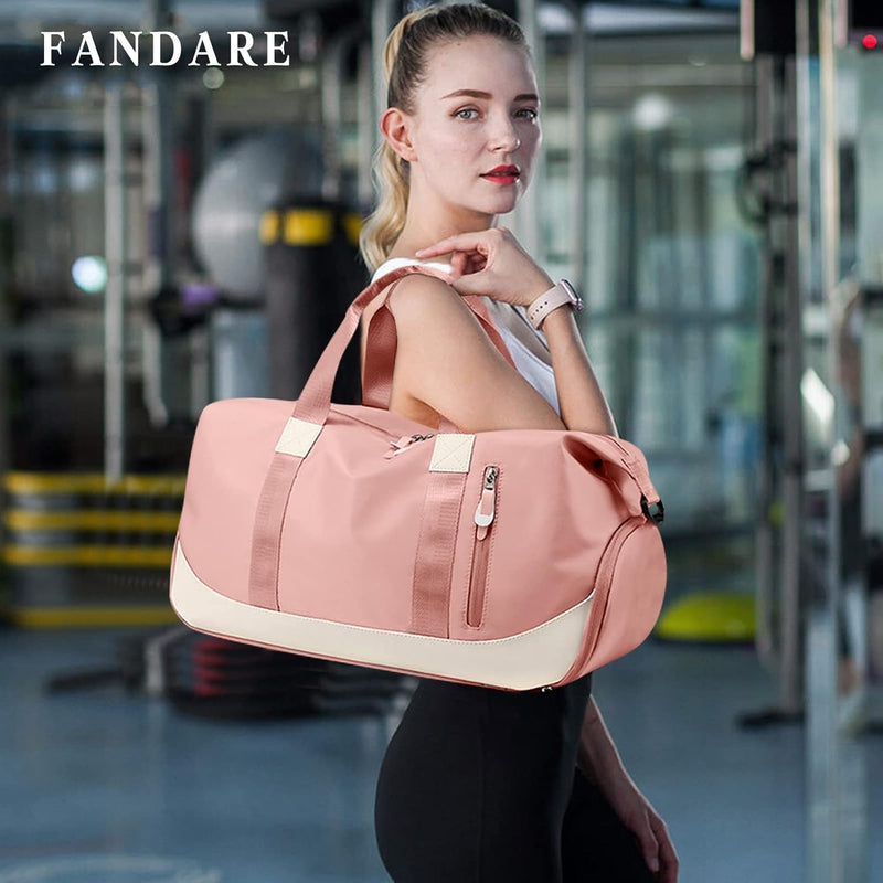 FANDARE Damen Reisetaschen Duffle Bag Nylon Sporttasche Faltbare Sporttasche Weekender Übernachtung