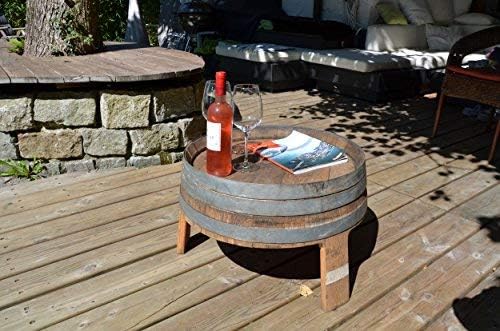 Beistelltisch, Wohnzimmertisch, Kleiner Tisch aus halbem Weinfass - Höhe 40cm, Durchmesser Oben ca.