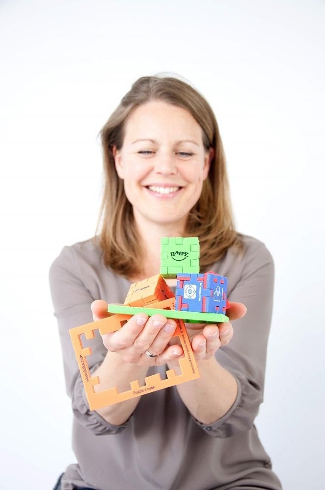 HAPPY HCE300 Expert Cardboard Box 3D Puzzle, Pack of 6, 6 Marble Colours = Blue, Green, Yellow, Fuch