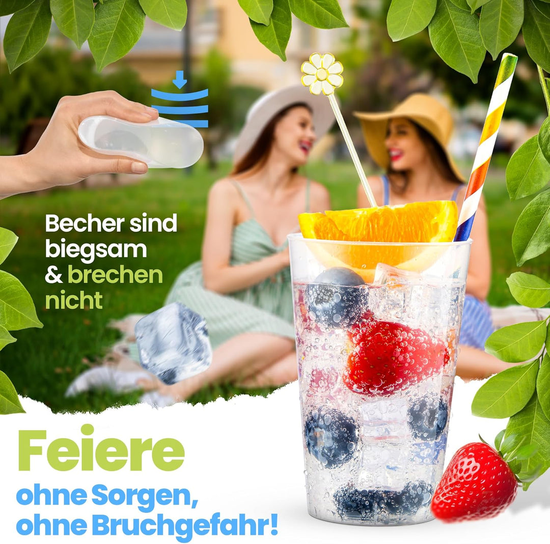 Trinklicht® 25 Mehrwegbecher | Wiederverwendbare Trinkbecher 0,4L | Bruchsicher | Spülmaschinenfest