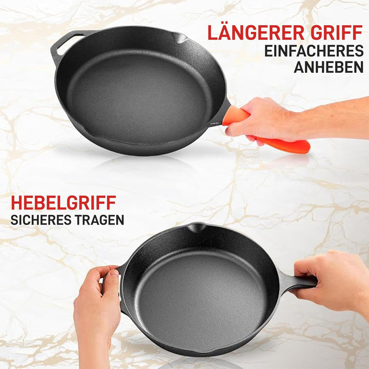 NutriChef Gusseisen Grillpfanne Induktion – Lodge Cast Iron, Grill Pan – Eisenpfanne Perfekt als Ste