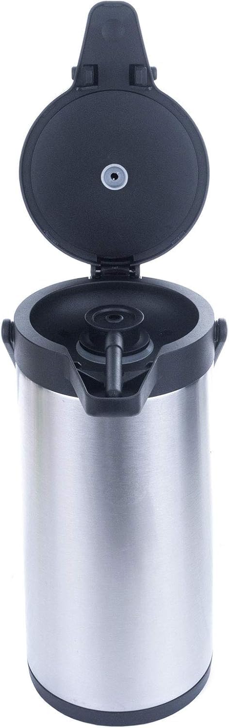 2x Thermoskanne 3 Liter Pumpkanne Kaffee Teekanne Warmhalte Airpot Isolierkanne Doppelwandig Getränk