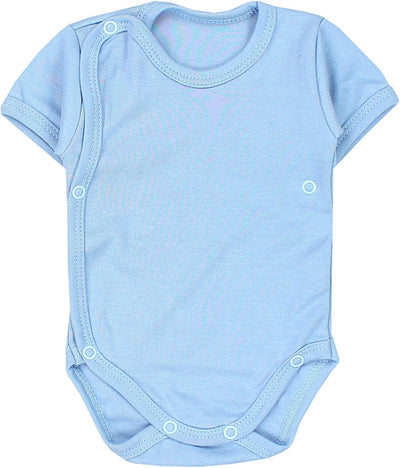 TupTam Baby Jungen Kurzarm Wickelbody Baumwolle Body 5er Set 56 Dunkelblau Jeans Blau Mintgrün, 56 D