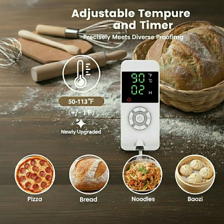 Brot Gärbox Sauerteig mit Heizung Faltbare Brot Gärschrank Einstellbare Temperatur und Timer, Natto,