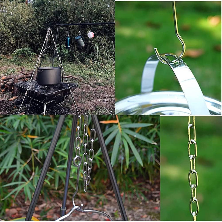 SSyang BBQ Dreibeingestell, Outdoor Kochen Stativ Set, Camping Picknick Stati, Für Trocknen von Klei
