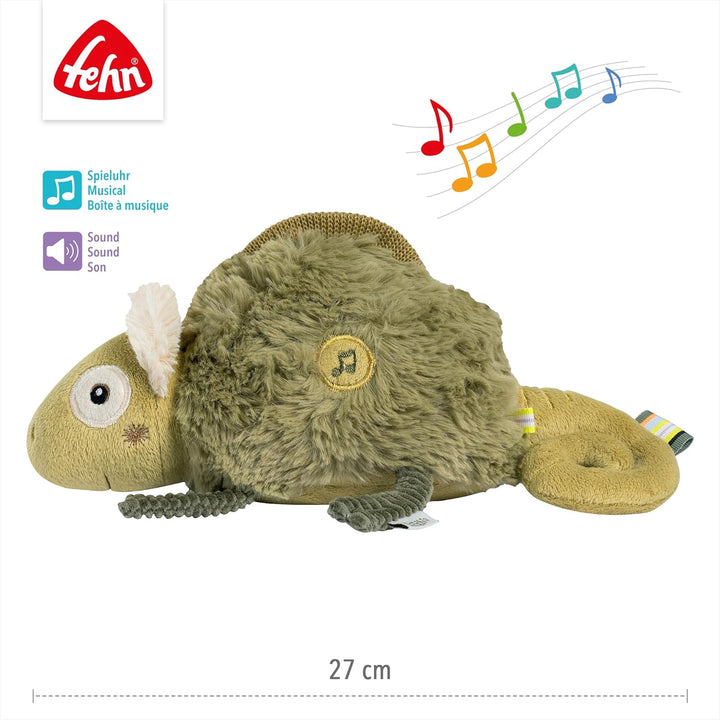 Fehn Einschlafhilfe Chamäleon – Baby Einschlafhilfe mit Soundmodul: Chamäleon Kuscheltier mit entneh