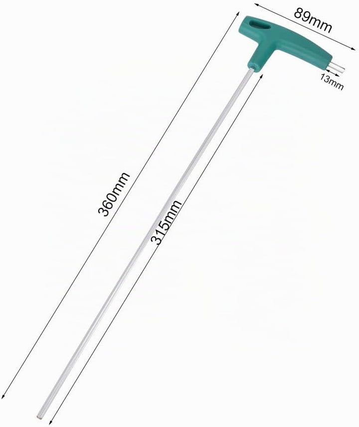 sourcing map T Griff Sechskantschlüssel 4mm Metrischer Chrom-Finish DE 4mm Grün, 4mm Gr&amp;