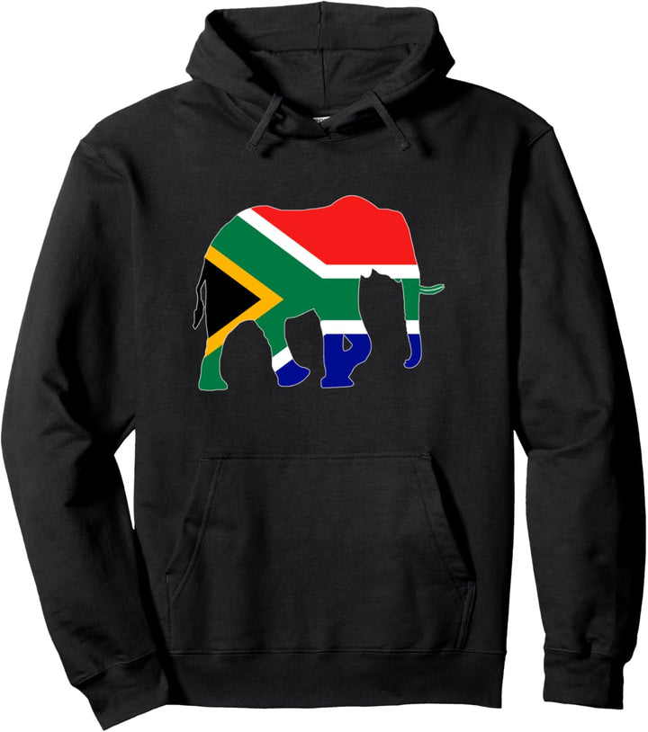 Südafrikanische Flagge Elefant wilde Afrika Safari Pullover Hoodie
