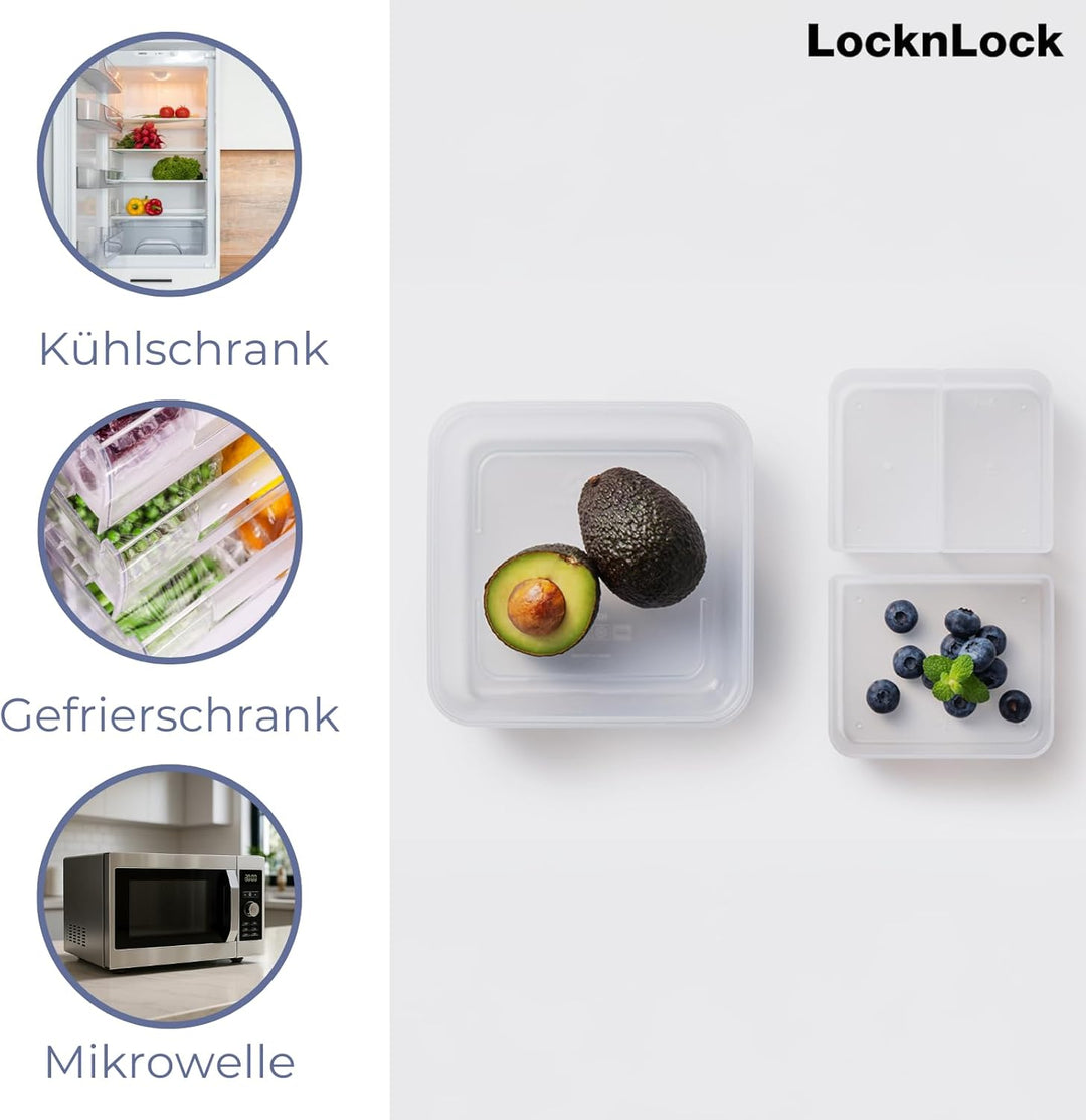 Lock & Lock Salat-to-go Brotdose aus Kunststoff – Salat Lunchbox mit Topping Einsatz und Dressing Be