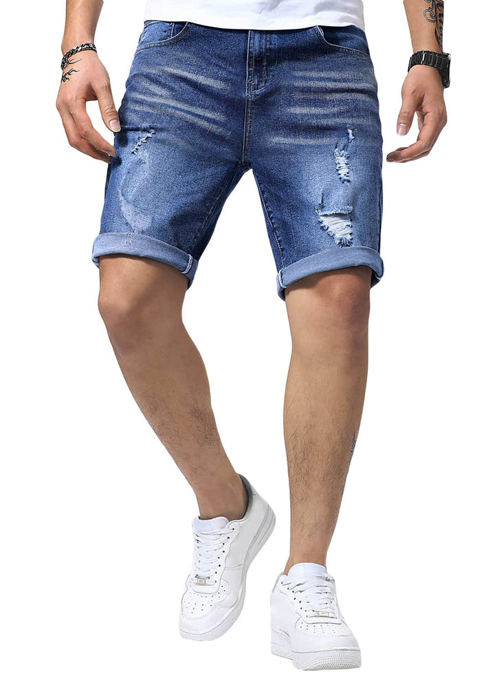 Meilicloth Jeans Shorts Kurze Herren Shorts Sommer Denim Western Casual A Navy Blau 3XL, A Navy Blau