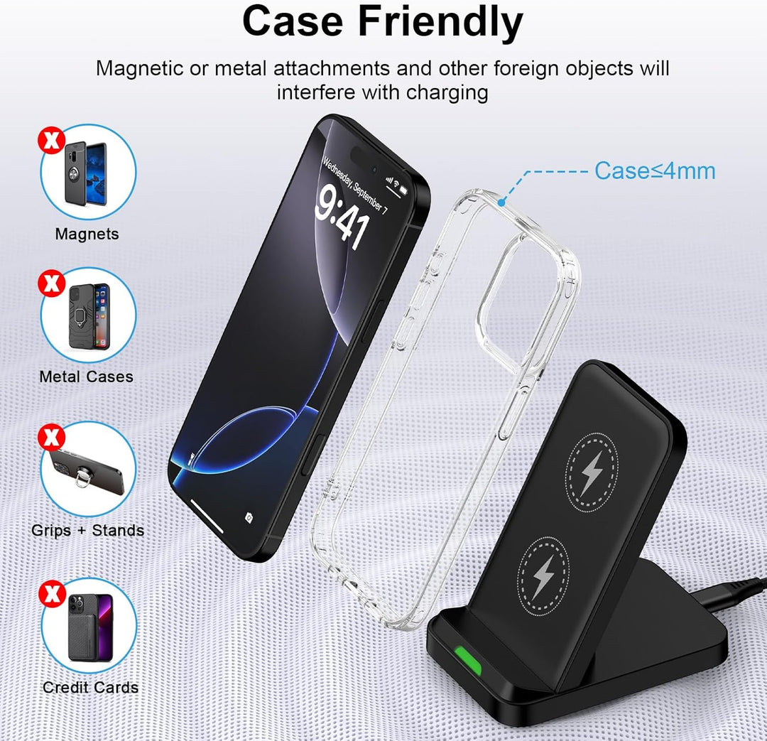 15W Fast Wireless Charger Stand Induktive Ladestation für Samsung Galaxy S25 Ultra/S24 FE/S23/S22/S2