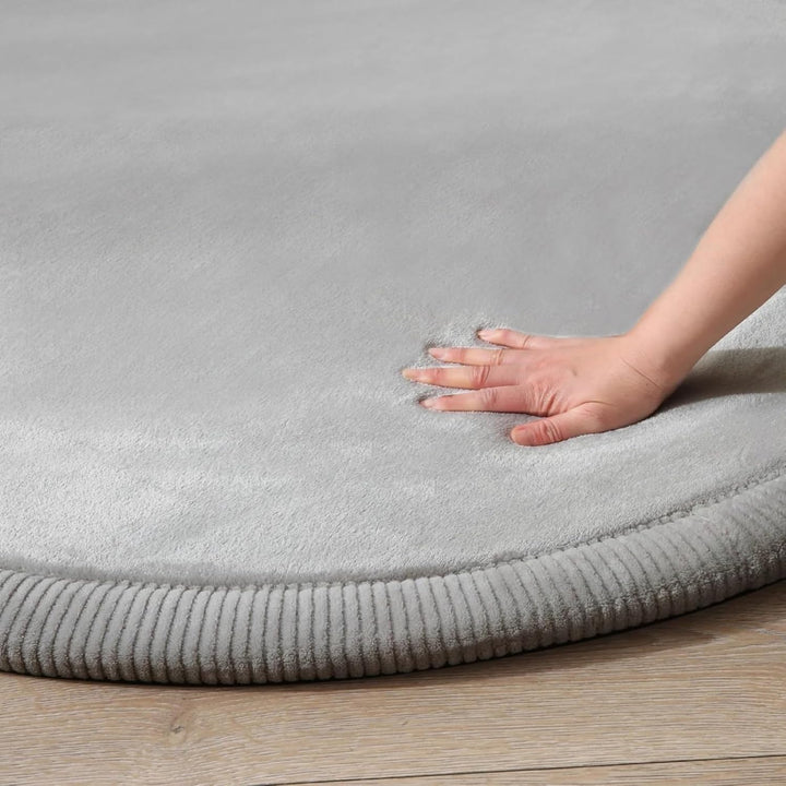 Wolkenweiche Samtmatte-Spielmatte Baby 120x120x2,5cm, grau – Kinderteppich mit hochwertigem Memory-S
