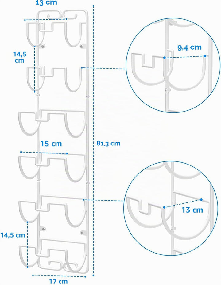 Handtuchhalter zur Wandmontage, Hängend Handtuchstange fürs Badezimmer mit 6 Fächern, Badetuchhalter