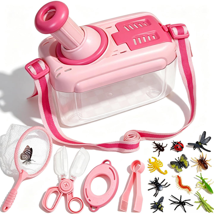 Entdecker Set für Kinder ab 4, Forscherset für Kinder, Insektenbox mit Drehbar Lupe, Kinderlupe, Ins
