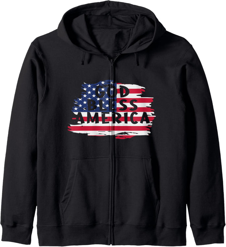 Gott Segne Amerika Amerikanische Flagge Vereinigte Staaten Kapuzenjacke