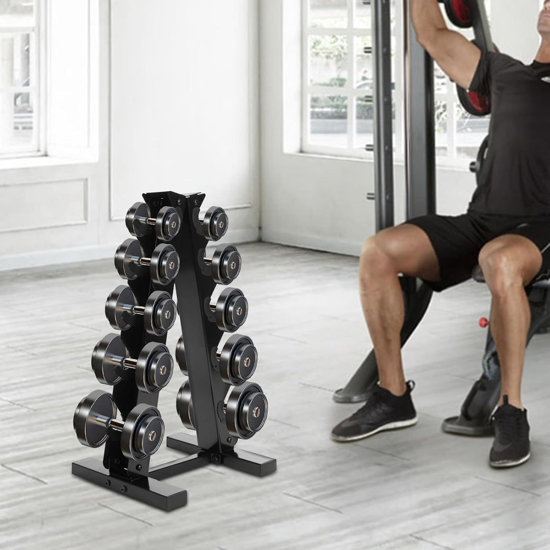 5-Etagen Hantelständer aus Metall, Kurzhantel Rack, Hantelablage für Kurzhanteln, A-Rahmen Design, D
