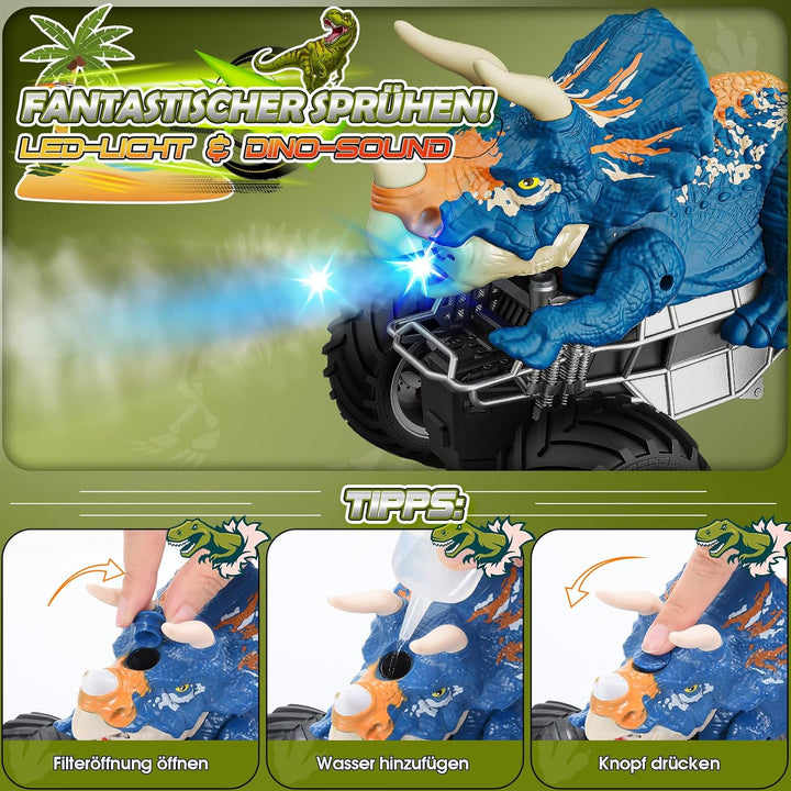HappyGoLucky Dinosaurier Spielzeug ab 3-10 Jahre Junge, Monstertruck Ferngesteuertes Auto ab 3 4 5 6