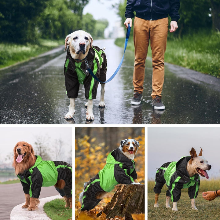 OUOBOB Hund Regenmantel, wasserdichte Hund Regenmantel für grosse Hunde, Leichte Regenjacke, Einstel
