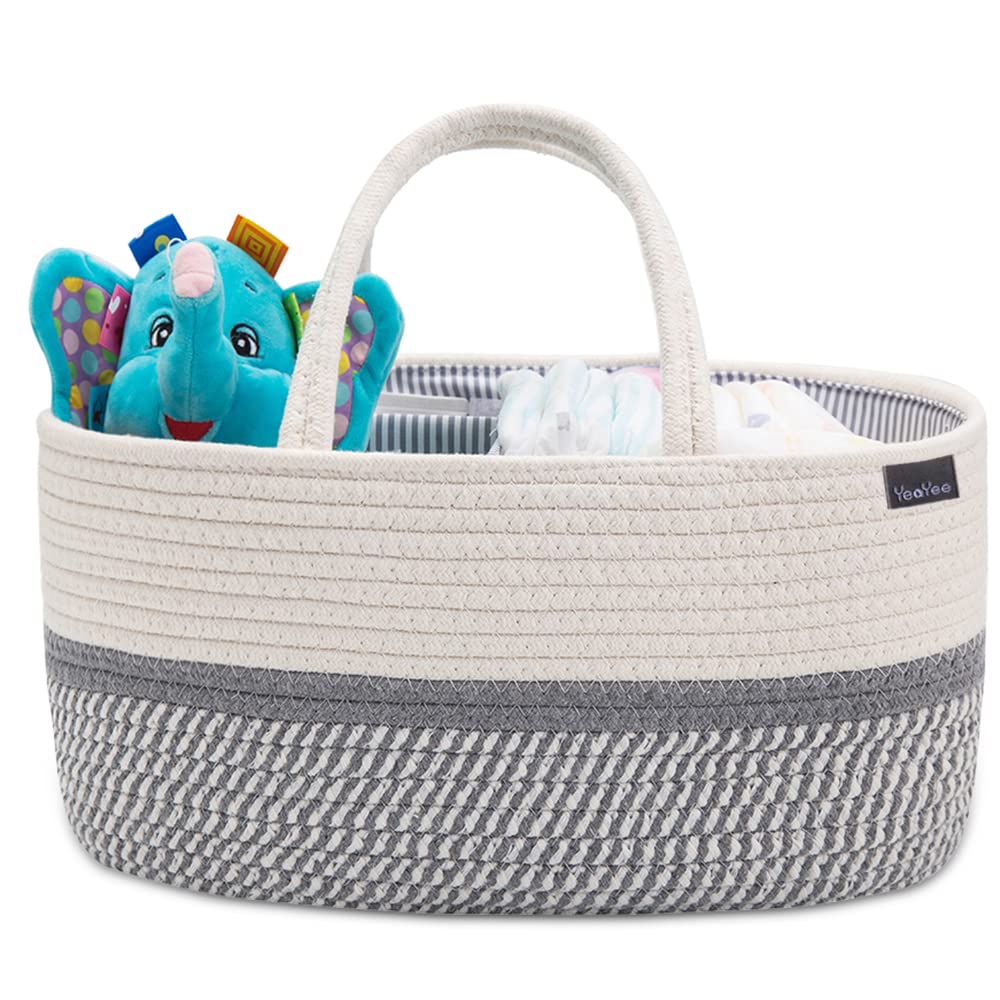 YeaYee Baby Windel Caddy Organizer，Multifunktionale Aufbewahrungsbox für Windeln， mit wechselbaren F