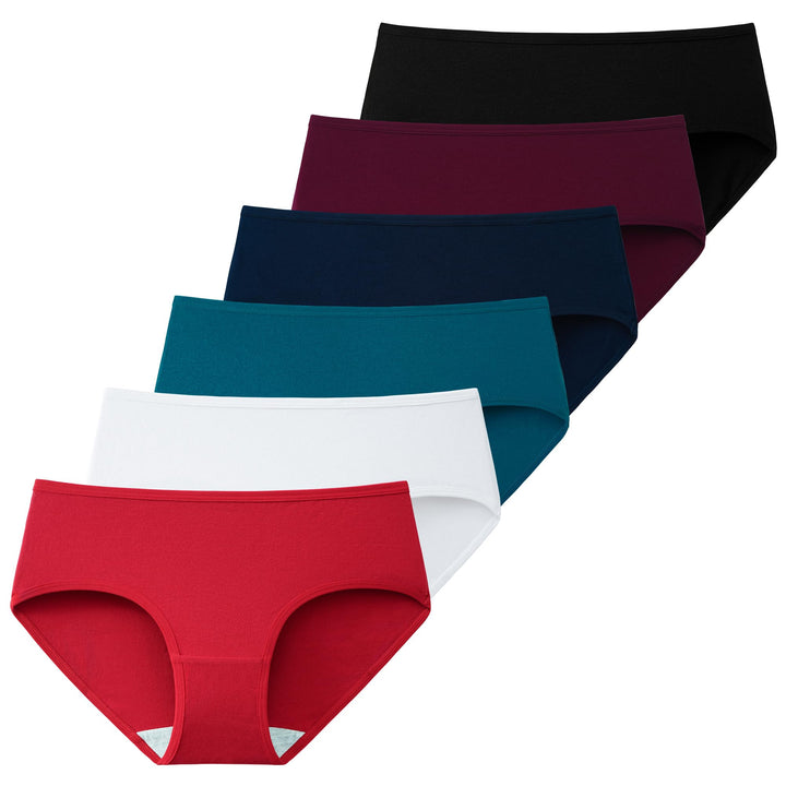 INNERSY Unterhosen Damen Baumwolle Atmungsaktive Hipster Unterwäsche Basic Bequem Panties 6er Pack X