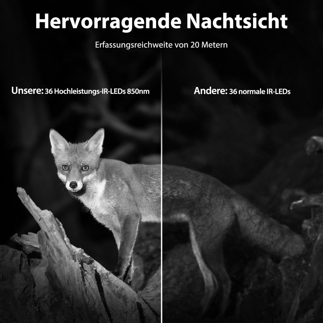 VOOPEAK Wildkamera Solar WLAN 4K UHD 46MP, Bluetooth Wildkamera mit Handyübertragung APP, Wildtierka