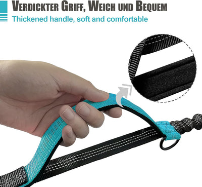 Snocyo Joggingleine Hunde, Doppelleine Hundeleine für Zwei Hunde, Elastische und Reflektierende Dopp