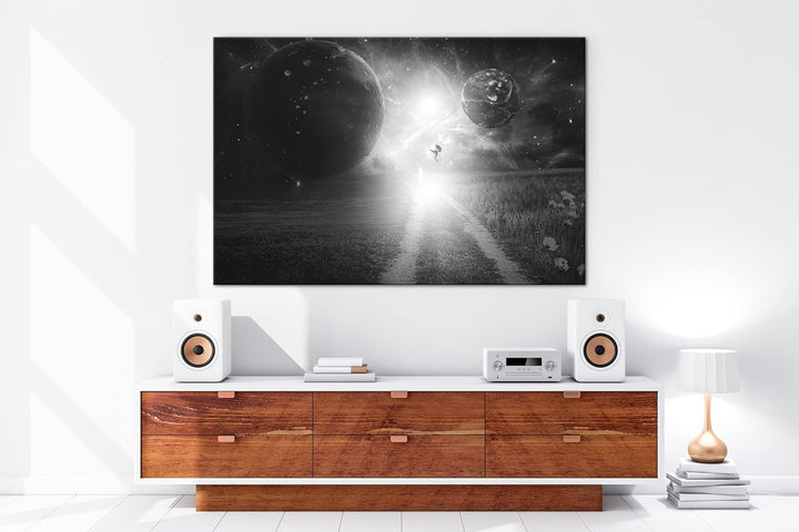 deyoli Fantasie Landschaft feuriger Drache Format: 80x60 Effekt: Schwarz&Weiss als Leinwandbild, Mot