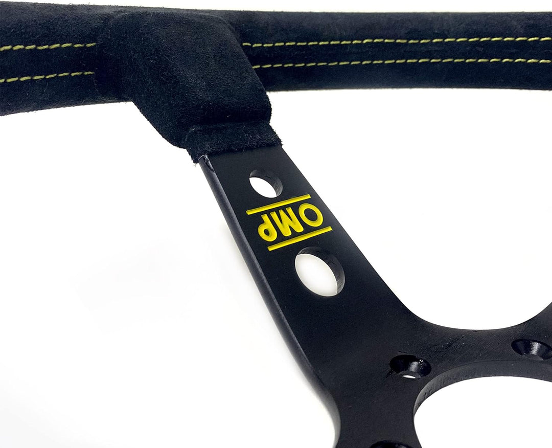 OMP OMPOD/2012/NN Gewölbte Lenkrad Korsika 330, Schwarz Aus Veloursleder mit Eloxierten Spokes Uniqu