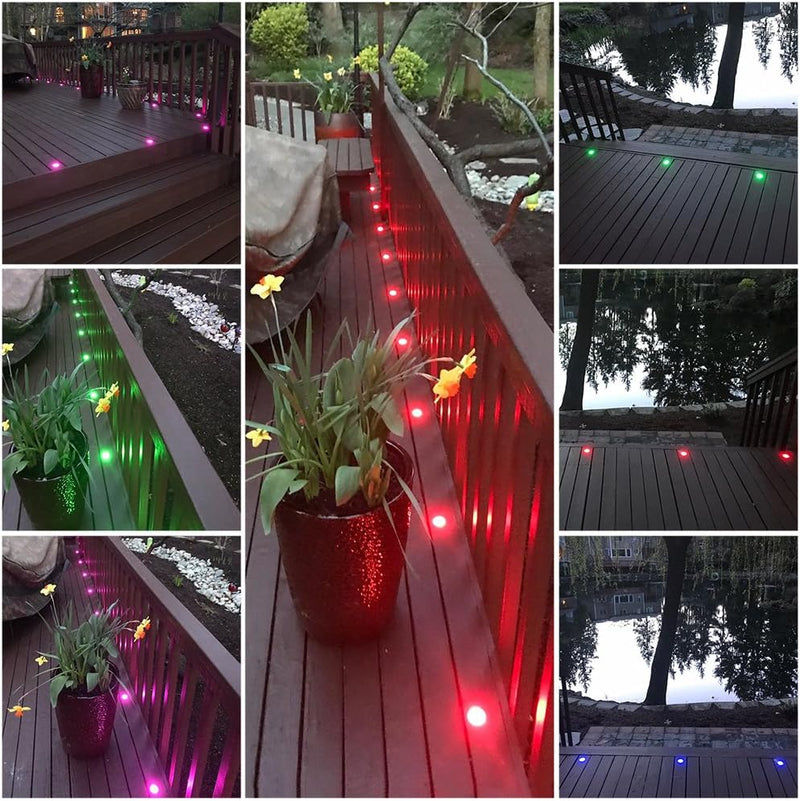 INDARUN LED Bodeneinbauleuchten Aussen RGB 10er Set, Ø30mm WiFi Terrasse Einbaustrahler, Led Terrass