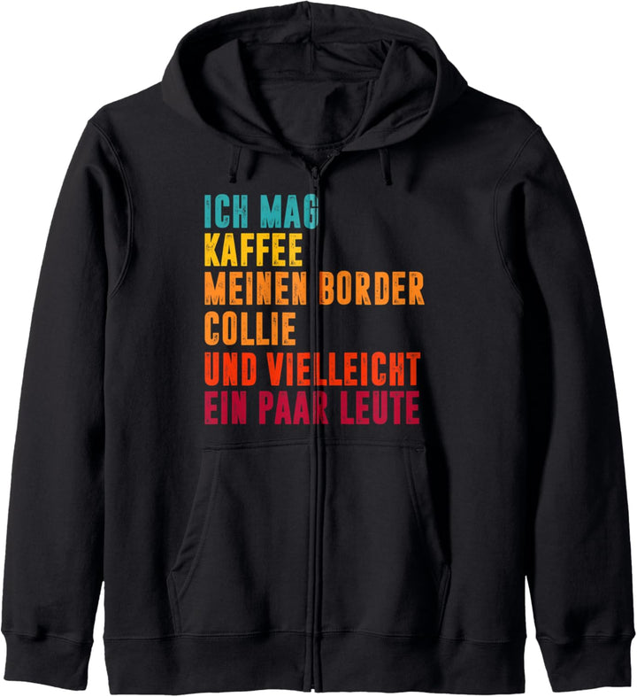 Border Collie Kaffee und Border Collie süsses Hundegeschenk Kapuzenjacke
