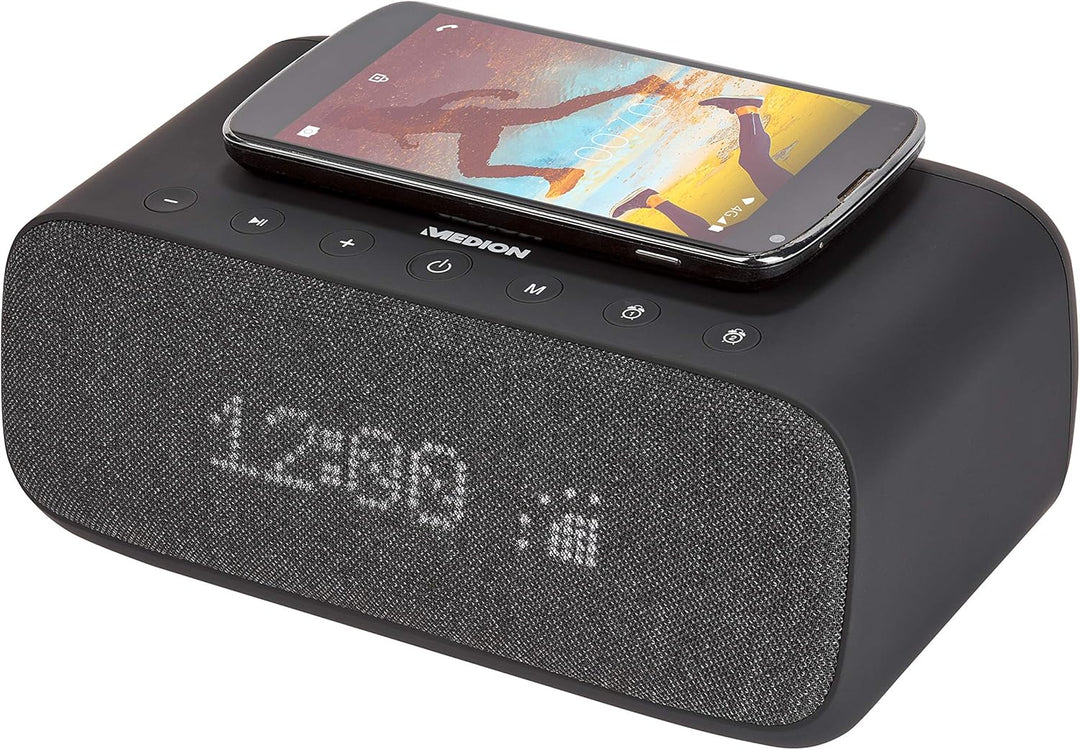 MEDION P66107 Radiowecker mit USB-Ladegerät (Uhrenradio, Weckstation, Bluetooth, kabelloses wireless