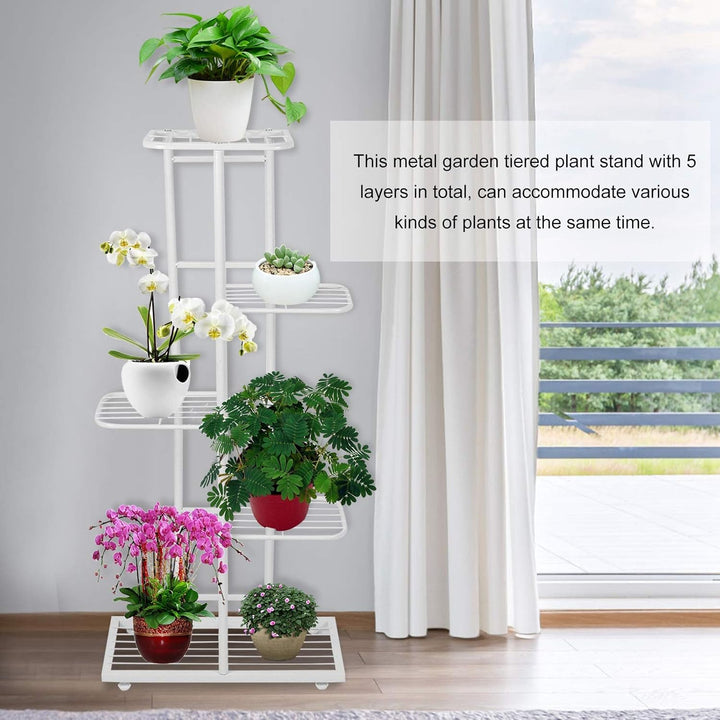 Wakects Regale für Pflanzen, Blumenregal, Regal für hohe und niedrige Blumenkübel für Garten, Terras