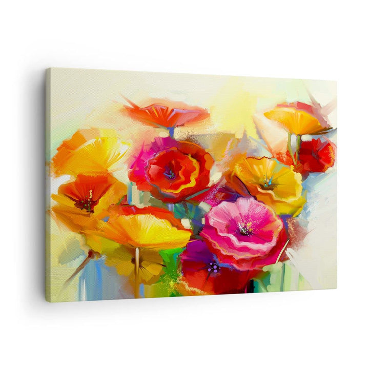 Bilder auf Leinwand Blumen Frühling Flora Garten Leinwandbild 70x50cm Wandbilder Dekoration Wohnzimm