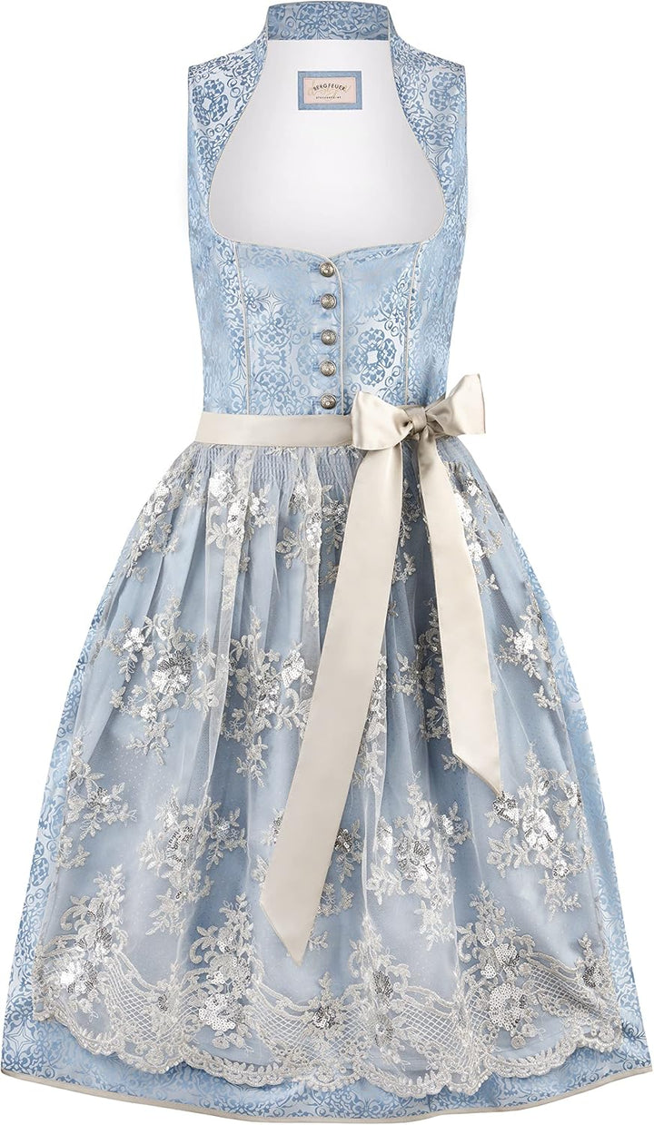 Stockerpoint Damen Dirndl Odina Kleid für besondere Anlässe 36 Rauchblau, 36 Rauchblau