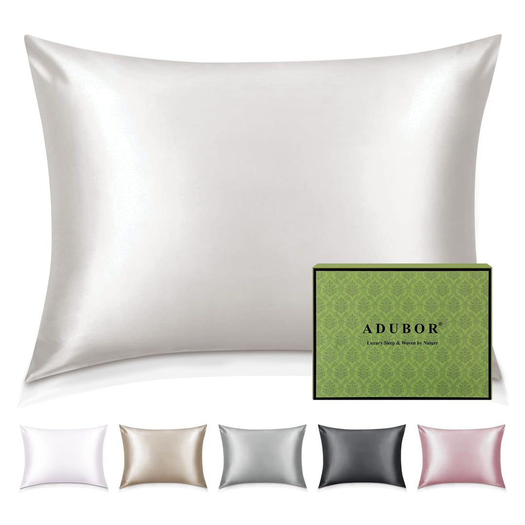 Adubor Seidenkissenbezug 40x80 cm für Haar und Haut, mit verstecktem Reissverschluss, beide Seiten,