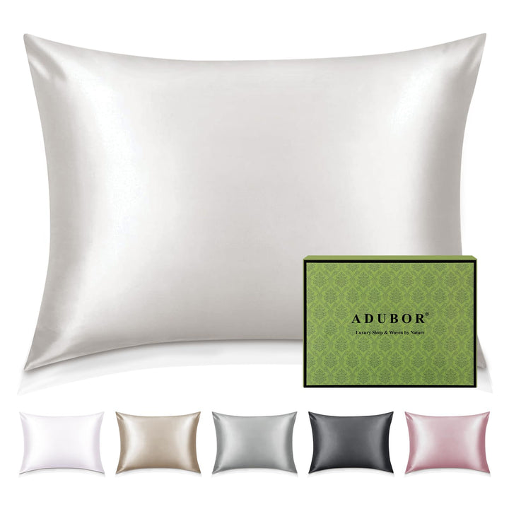 Adubor Seidenkissenbezug 40x80 cm für Haar und Haut, mit verstecktem Reissverschluss, beide Seiten,