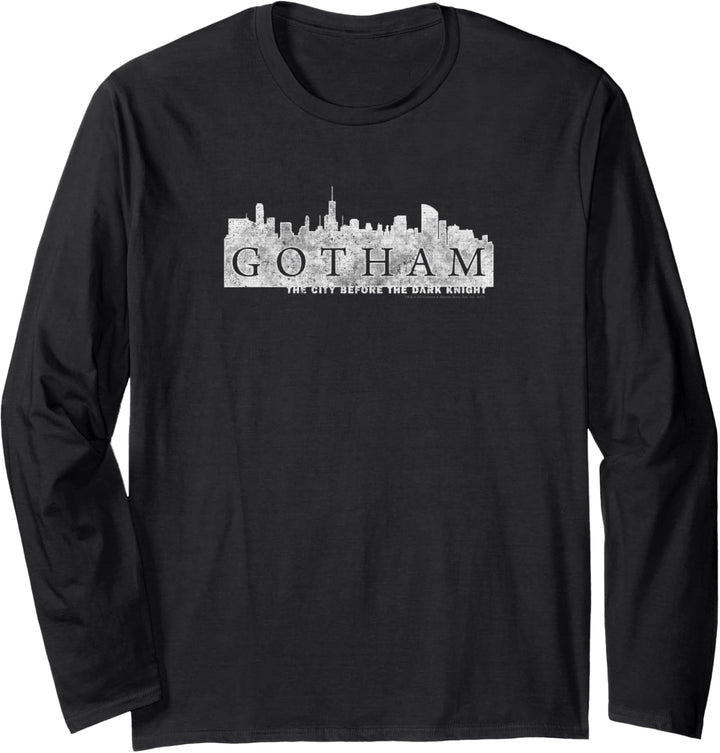 Gotham Skyline Logo Langarmshirt