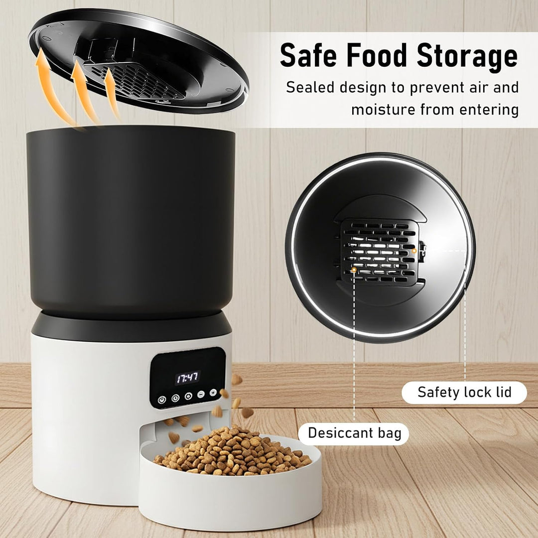 Futterautomat Katze, 4L Katzenfutter Automat, Futterspender Katze mit Programmierbarem Timer, Automa