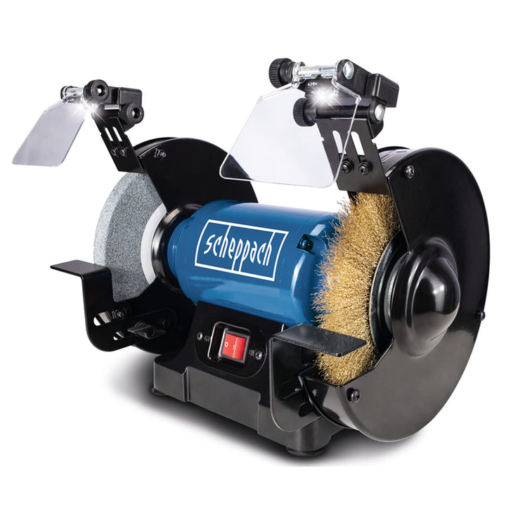 Scheppach Doppelschleifer SM200LB mit LED-Beleuchtung 230V | 500 Watt | Schleifstein 200x20mm | K36