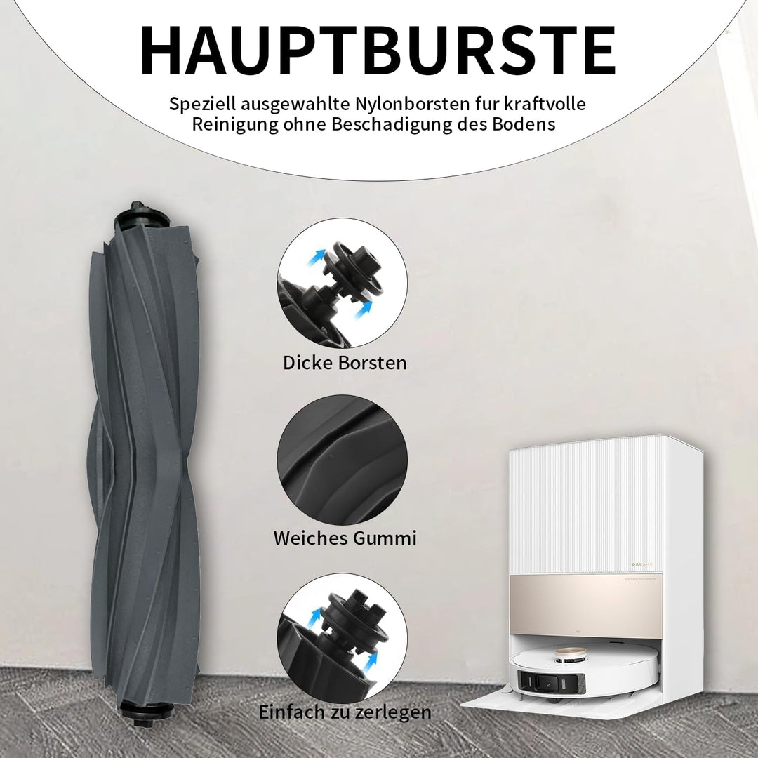 20 Stück Zubehörset für Dreame L20 Ultra, 4*Mopp Wischpad 4* Staubbeutel 1*Hauptbürste 6*Seitenbürst