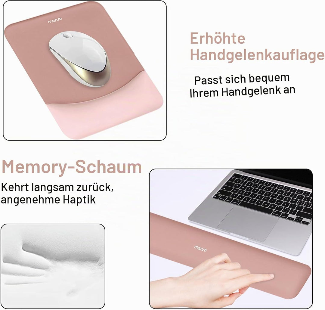 MOSISO Tastatur Mauspad Set, Grosses Schreibtischunterlage Desk Mat &amp; Rechteckige Handballenauflage