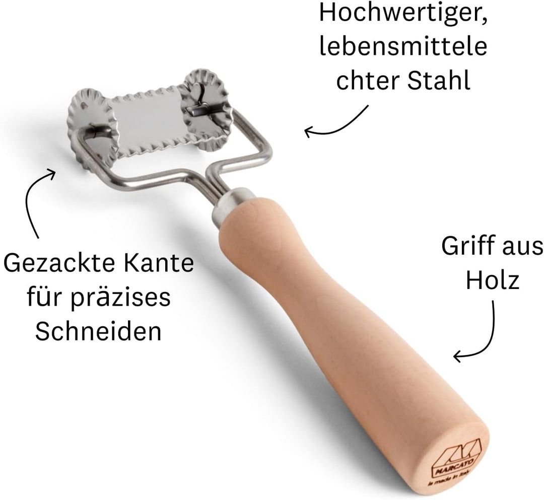 Marcato Quadratischer Ausstecher, gezahnt, Kuchenwerkzeug, Stahl, 4 cm, präziser Schnitt, robust und